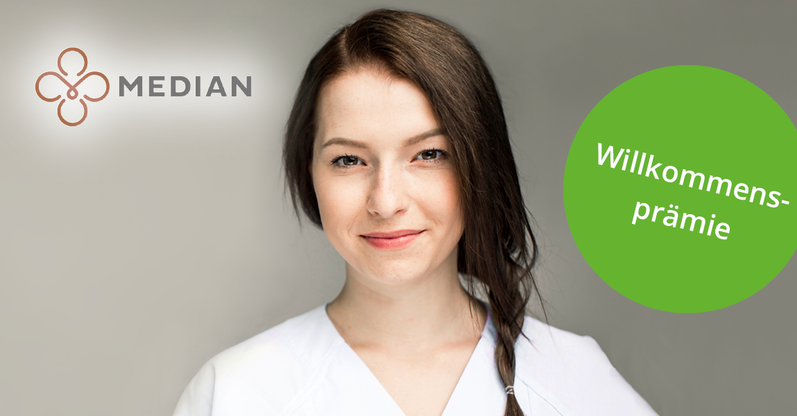 MEDIAN-FB-Pflege-Praemie-1 Job als Pfleger (m/w/d) bei MEDIAN Kliniken. Button mit Hinweis auf die Willkommensprämie.